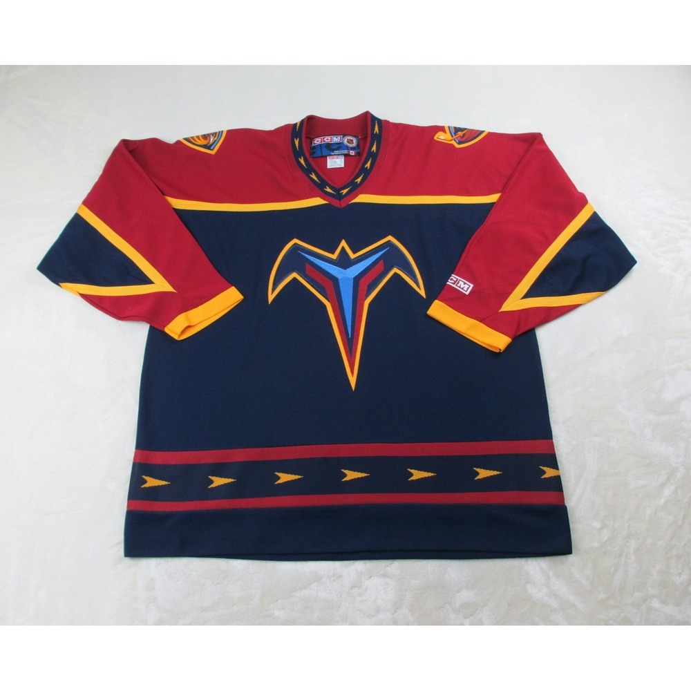 CCM Center Ice Atlanta Thrashers Jersey Mens Extra Large Blue Red NHL Hockey